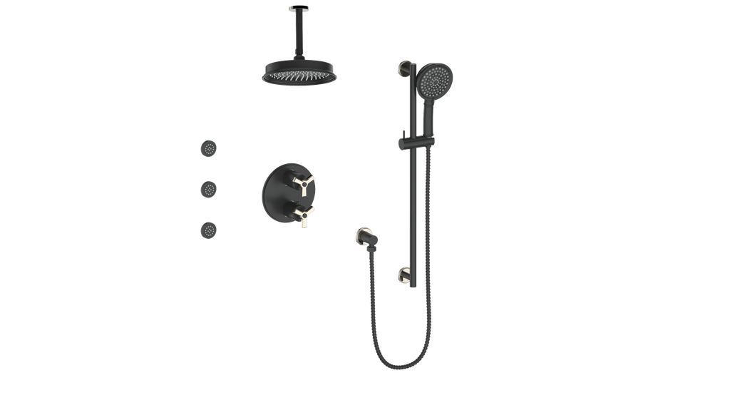 VOGT SET.Z1.320.816 Zehn 3-Way TH Shower Kit with Body Jets and 6" Ceiling Arm