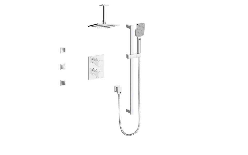 VOGT SET.NU.320.816 Niveau 3-Way TH Shower Kit with Body Jets with 6" Ceiling Arm Main image