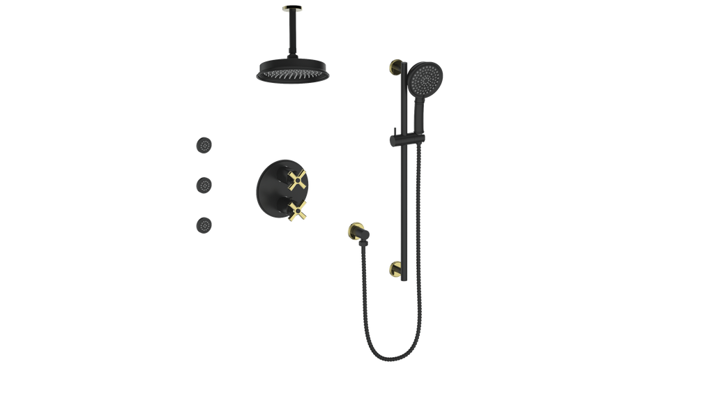 VOGT SET.Z1.320.816 Zehn 3-Way TH Shower Kit with Body Jets and 6" Ceiling Arm