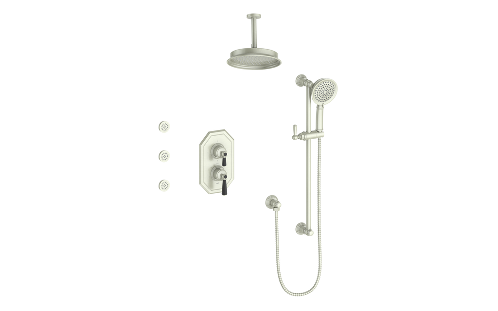 VOGT SET.C1.320.816 Carinthia 3-Way TH Shower Kit with Body Jets and 6" Ceiling Arm