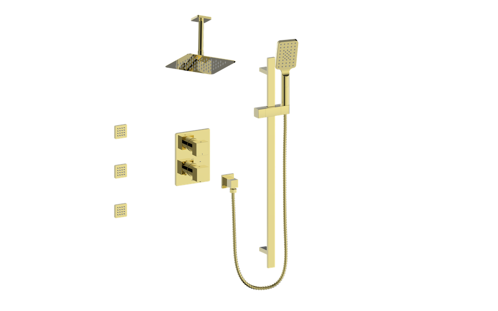 VOGT SET.KG.320.816 Kapfenberg 3-Way TH Shower Kit with Body Jets and 6" Ceiling Arm