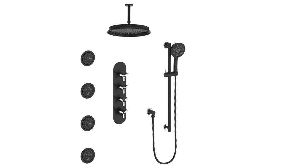 VOGT SET.Z1.350.936 Zehn 3/4" High-Flow TH Shower Kit with Body Jets and 6" Ceiling Arm