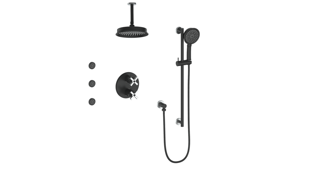 VOGT SET.Z1.320.816 Zehn 3-Way TH Shower Kit with Body Jets and 6" Ceiling Arm