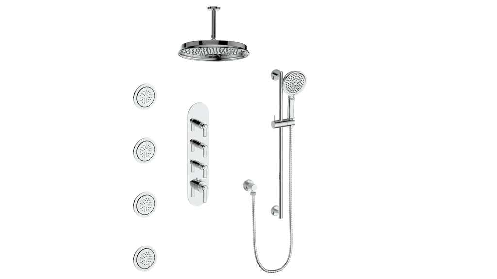 VOGT SET.Z1.350.936 Zehn 3/4" High-Flow TH Shower Kit with Body Jets and 6" Ceiling Arm Main image