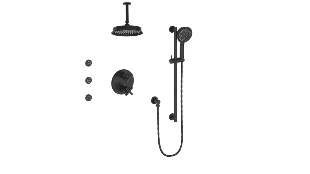 VOGT SET.Z1.320.816 Zehn 3-Way TH Shower Kit with Body Jets and 6" Ceiling Arm