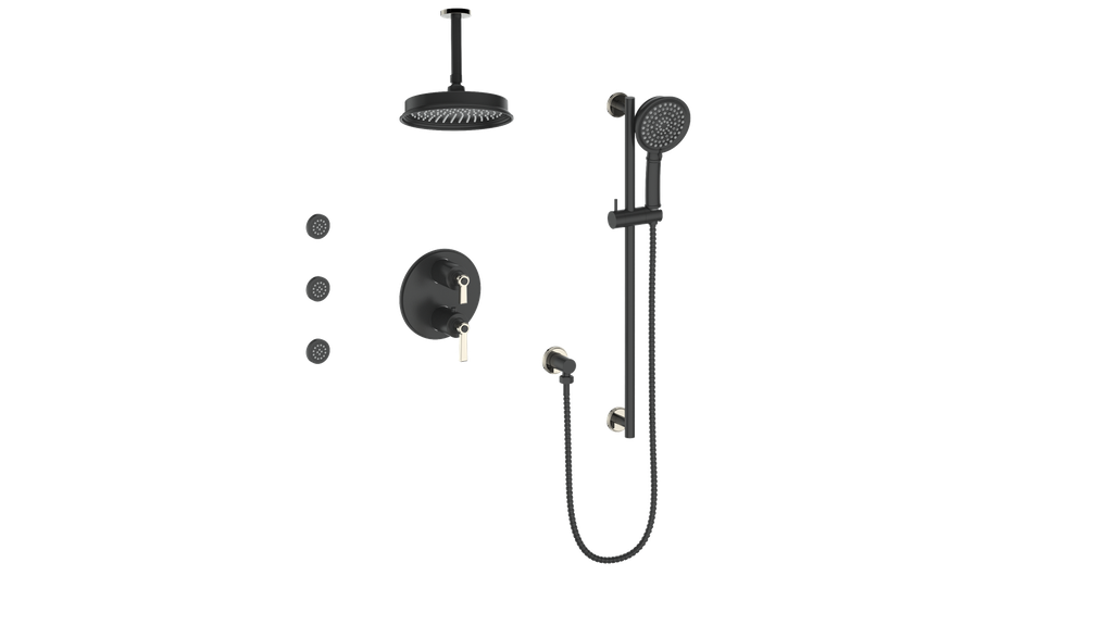 VOGT SET.Z1.320.816 Zehn 3-Way TH Shower Kit with Body Jets and 6" Ceiling Arm