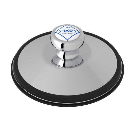SHAWS 745 Disposal Stopper with Logo Branded White Porcelain Pull Knob
