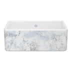SHAWS MS3018 30 Inch Shaker White Single Bowl Farmhouse Apron Front Fireclay Kitchen Sink With Patina Design