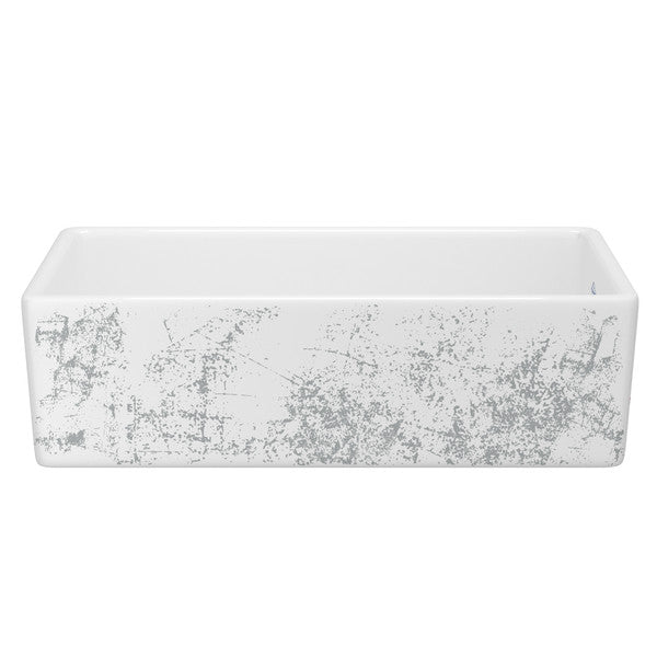 SHAWS MS3618 36 Inch Shaker White Single Bowl Apron Front Fireclay Kitchen Sink With Metallic Design Secondary image