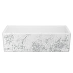 SHAWS MS3618 36 Inch Shaker White Single Bowl Apron Front Fireclay Kitchen Sink With Metallic Design