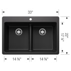 BLANCO 403634 LIVEN EQUAL DOUBLE LOW DIVIDE