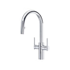 RIOBEL LT801 Lateral Two Handle Pull-Down Kitchen Faucet With C-Spout