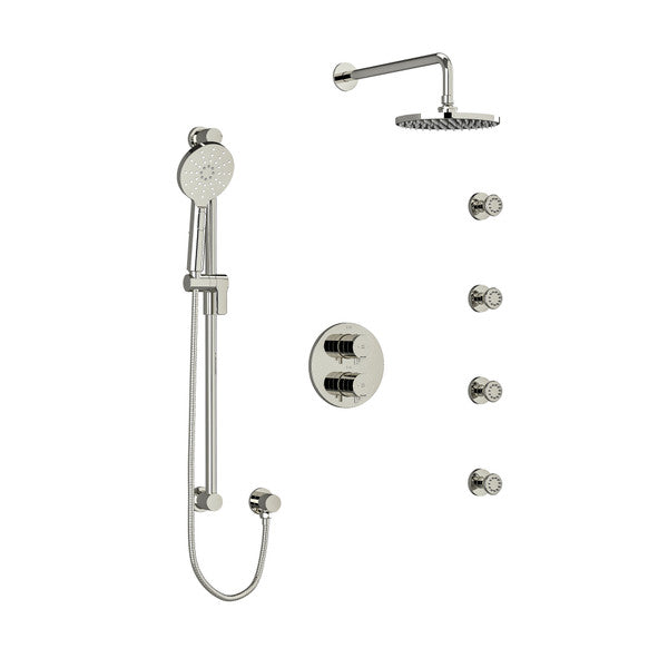 RIOBEL KIT446RUTM Riu Type T/P (Thermostatic/Pressure Balance) Double Coaxial System With Hand Shower Rail 4 Body Jets And Shower Head Main image