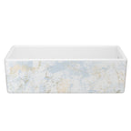 SHAWS MS3618 36 Inch Shaker White Single Bowl Apron Front Fireclay Kitchen Sink With Patina Design