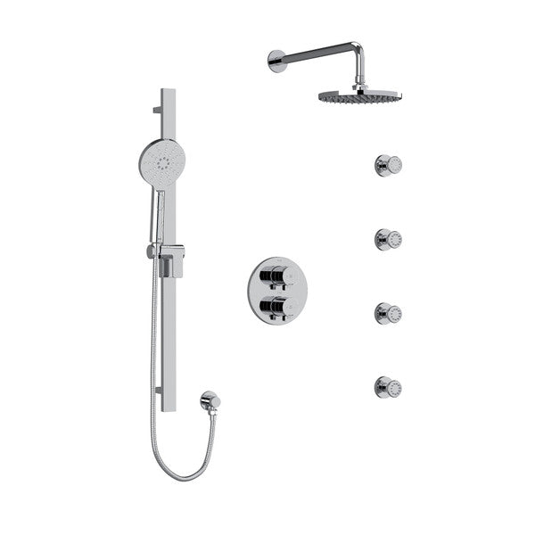 RIOBEL KIT446PXTM Paradox Type T/P (Thermostatic/Pressure Balance) Double Coaxial System With Hand Shower Rail 4 Body Jets And Shower Head Main image