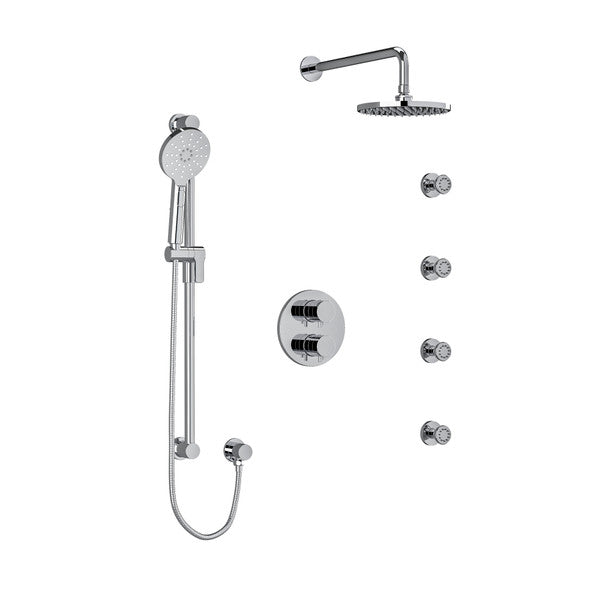 RIOBEL KIT446RUTM Riu Type T/P (Thermostatic/Pressure Balance) Double Coaxial System With Hand Shower Rail 4 Body Jets And Shower Head Secondary image