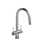 RIOBEL AZ801 Azure Two Handle Pull-Down Kitchen Faucet With C-Spout