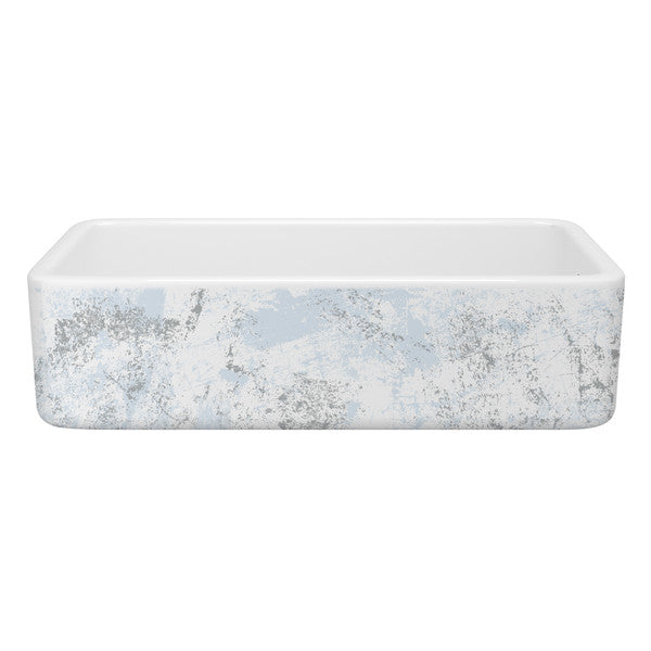 SHAWS RC3618 36 Inch Lancaster White Single Bowl Farmhouse Apron Front Fireclay Kitchen Sink With Patina Design Secondary image