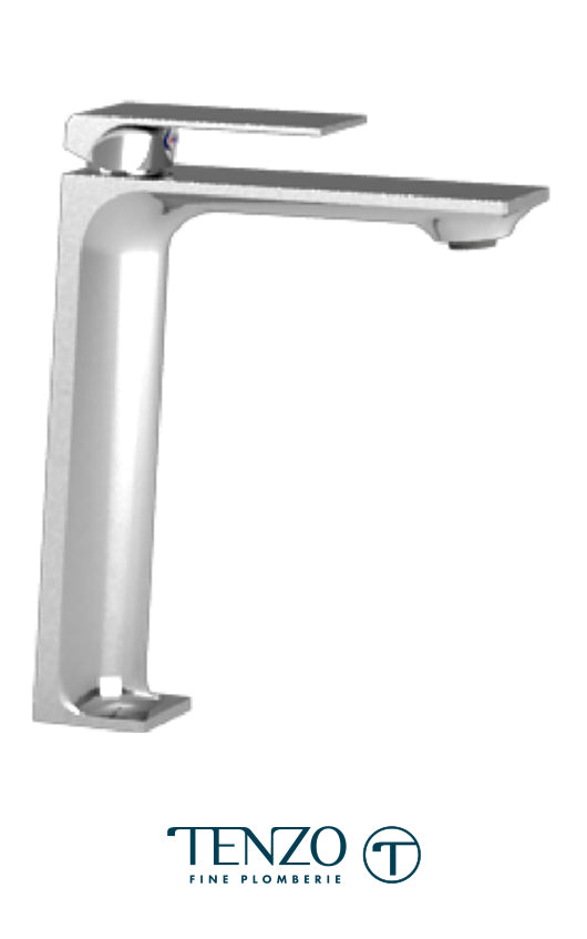 TENZO SL12-P Slik Single Hole Tall Lavatory Faucet With (Overflow) Drain