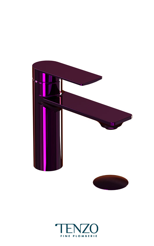 TENZO GL11-P-PB Glam Single Hole Lavatory Faucet Polished Blue With (Overflow) Drain Secondary image