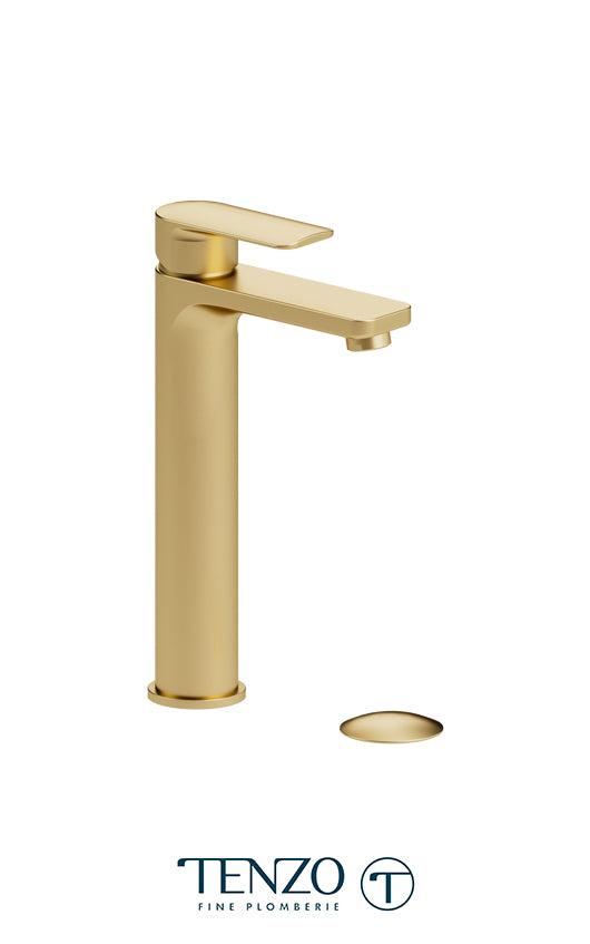 TENZO DE12H-W Delano Single Hole Tall Lavatory Faucet With (W/O Overflow) Drain