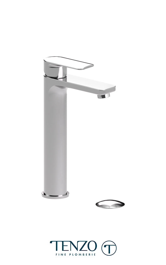 TENZO DE12H-W Delano Single Hole Tall Lavatory Faucet With (W/O Overflow) Drain