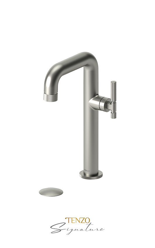 TENZO BE10H-F-W Tall Single Lavatory Faucet With (W/O Overflow) Drain Bellacio-F