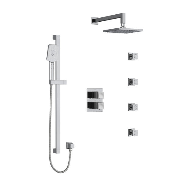 RIOBEL KIT446RF Reflet Type T/P (Thermostatic/Pressure Balance) Double Coaxial System With Hand Shower Rail 4 Body Jets And Shower Head Main image