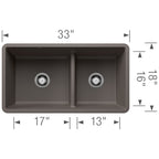 BLANCO 402651 PRECIS U 1¾ LOW DIVIDE