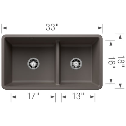 BLANCO 402651 PRECIS U 1¾ LOW DIVIDE