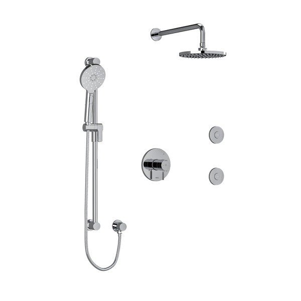 RIOBEL KIT3545RUTM Riu Type T/P (Thermostatic/Pressure Balance) 1/2 Inch Coaxial 3-Way System Hand Shower Rail Elbow Supply Shower Head And 2 Body Jets Main image
