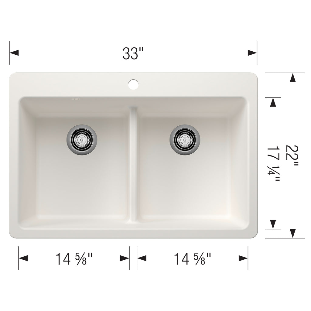 BLANCO 403634 LIVEN EQUAL DOUBLE LOW DIVIDE