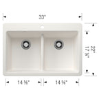 BLANCO 403634 LIVEN EQUAL DOUBLE LOW DIVIDE