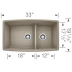 BLANCO 402664 PERFORMA U 1¾ LOW DIVIDE