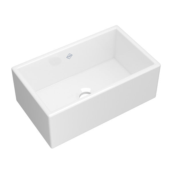 SHAWS MS3018 Classic Shaker Single Bowl Farmhouse Apron Front Fireclay Kitchen Sink Main image