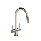 RIOBEL AZ801 Azure Two Handle Pull-Down Kitchen Faucet With C-Spout