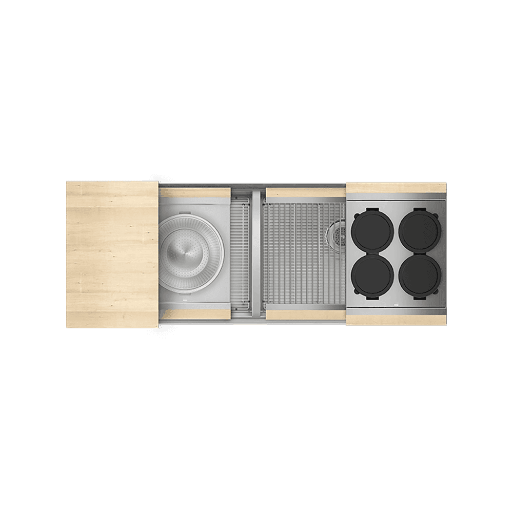 HOME REFINEMENTS 005422 Undermount Double Bowl Kitchen Sink With Maple Accessories, L24"X18"X10" R24"X18"X10" Main image