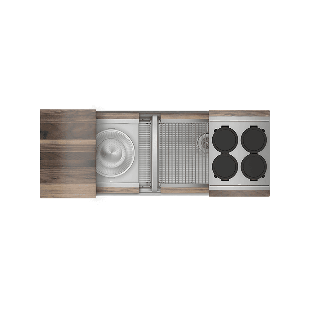 HOME REFINEMENTS 005472 Undermount Double Bowl Kitchen Sink With Walnut Accessories, L24"X18"X10" R24"X18"X10" Main image