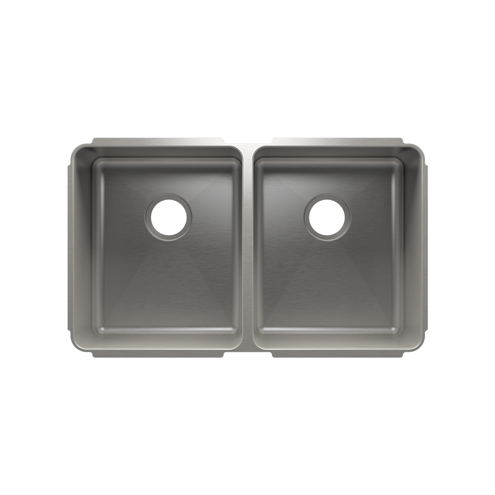 HOME REFINEMENTS 003232 Undermount Classic Double Bowl Kitchen Sink, L15"X18"X10" R15"X18"X10" Secondary image
