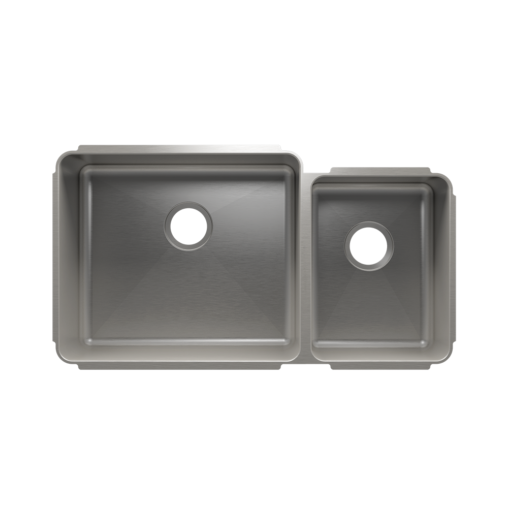 HOME REFINEMENTS 003239 Undermount Classic Double Bowl Kitchen Sink, L21"X18"X10" R12"X16"X8" Main image