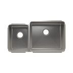 HOME REFINEMENTS 003241 Undermount Classic Double Bowl Kitchen Sink, L12"X16"X8" R21"X18"X10"