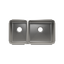 HOME REFINEMENTS 003248 Undermount Classic Double Bowl Kitchen Sink, L12"X16"X8" R18"X16"X10"