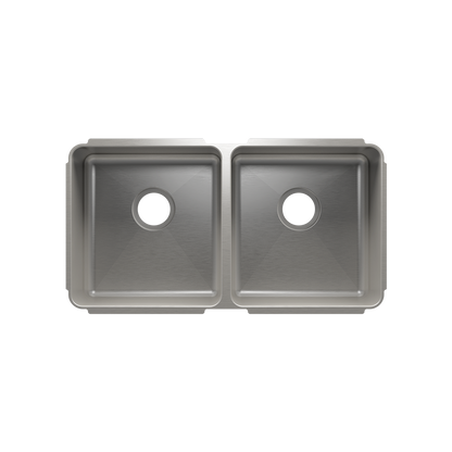 HOME REFINEMENTS 003251 Undermount Classic Double Bowl Kitchen Sink, L15"X16"X8" R15"X16"X8"