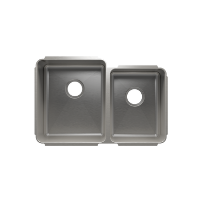 HOME REFINEMENTS 003252 Undermount Classic Double Bowl Kitchen Sink, L15"X18"X10" R12"X16"X8"
