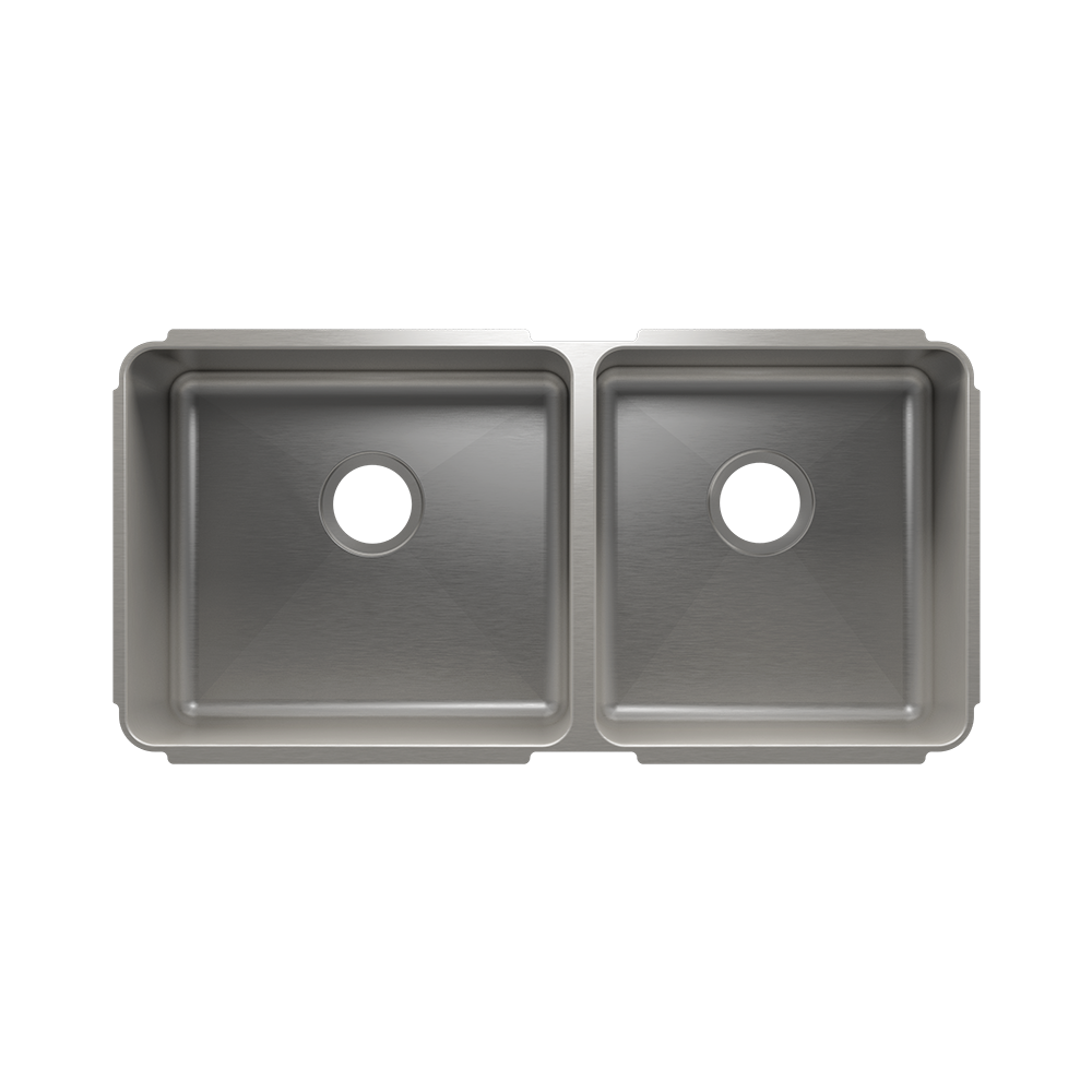 HOME REFINEMENTS 003253 Undermount Classic Double Bowl Kitchen Sink, L18"X16"X10" R15"X16"X8" Secondary image