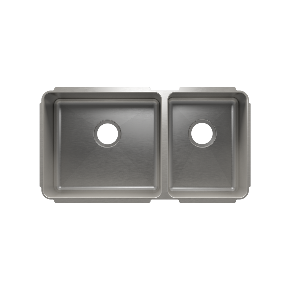 HOME REFINEMENTS 003254 Undermount Classic Double Bowl Kitchen Sink, L18"X16"X10" R12"X16"X8" Secondary image