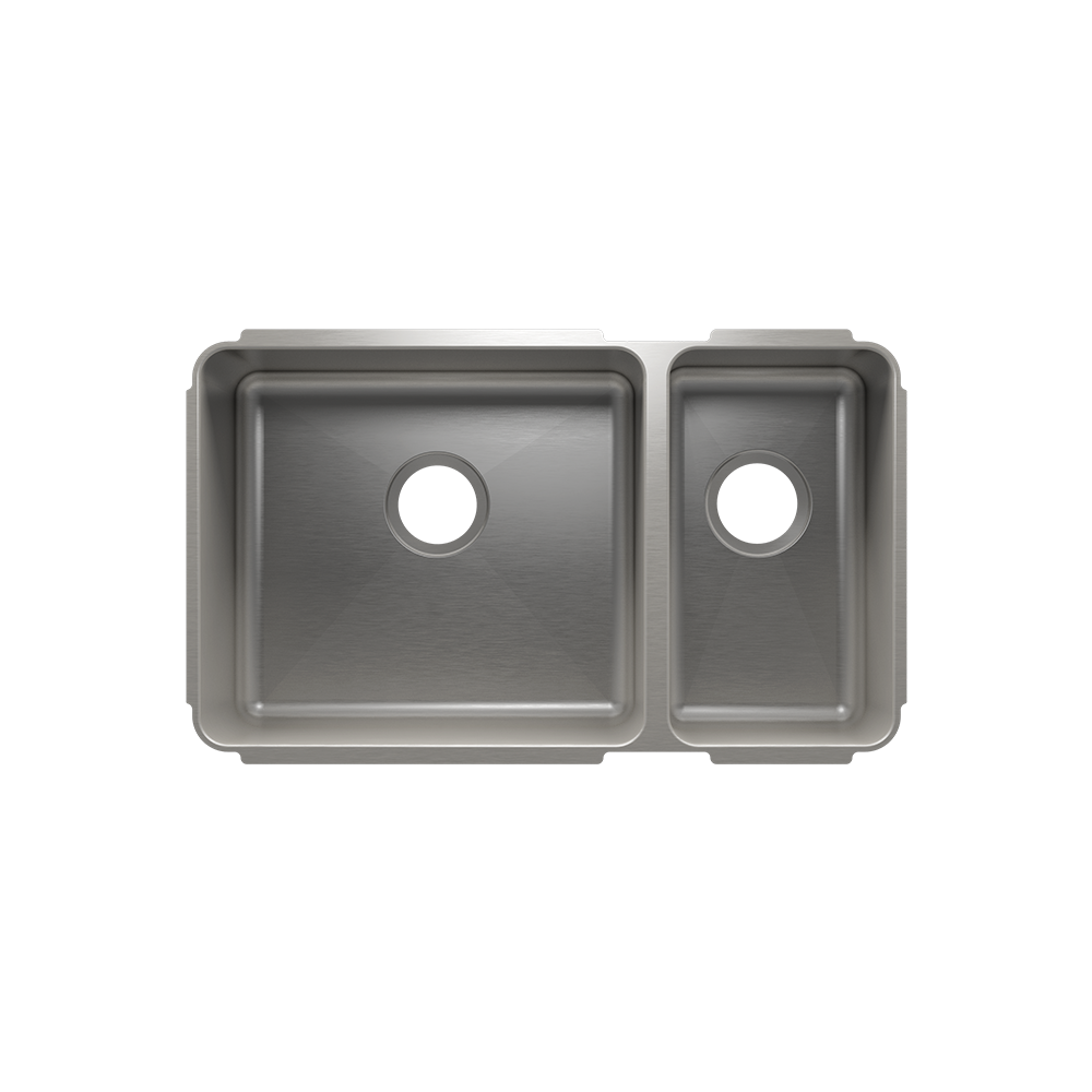 HOME REFINEMENTS 003256 Undermount Classic Double Bowl Kitchen Sink, L18"X16"X10" R9"X16"X8" Secondary image