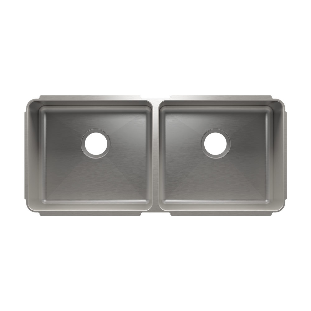 HOME REFINEMENTS 003283 Undermount Classic Double Bowl Kitchen Sink, L18"X16"X8" R18"X16"X8" Main image