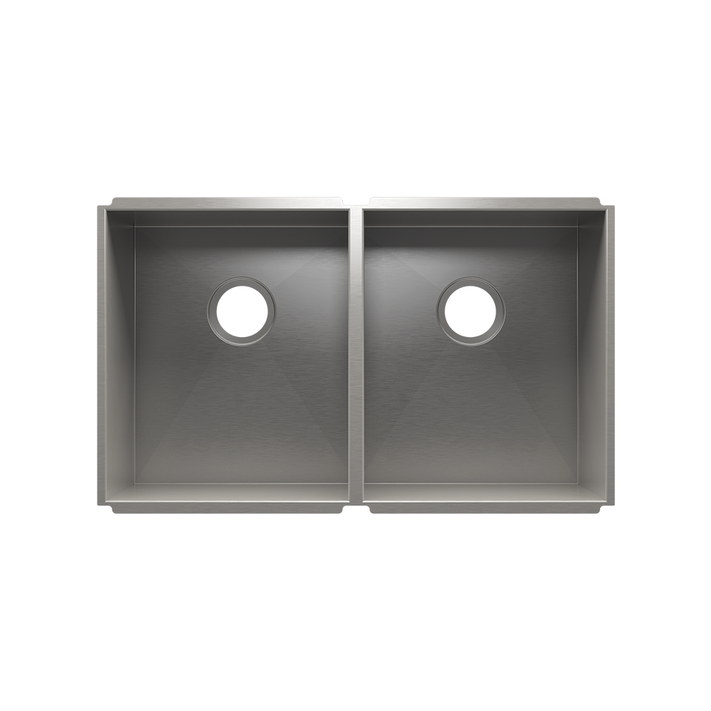 HOME REFINEMENTS 003637 Undermount Urbanedge Double Bowl Kitchen Sink, L15"X18"X10" R15"X18"X10" Main image