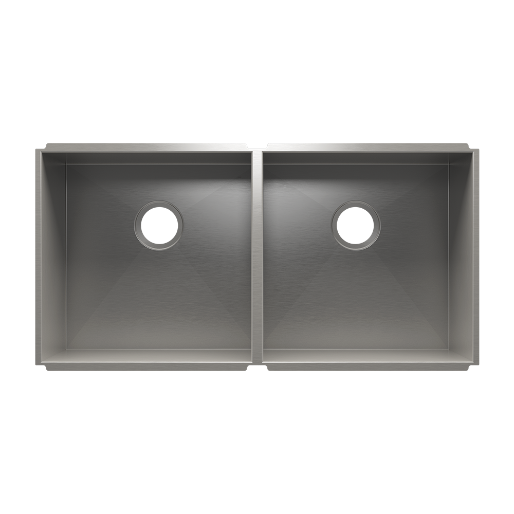 HOME REFINEMENTS 003642 Undermount Urbanedge Double Bowl Kitchen Sink, L18"X18"X10" R18"X18"X10" Main image